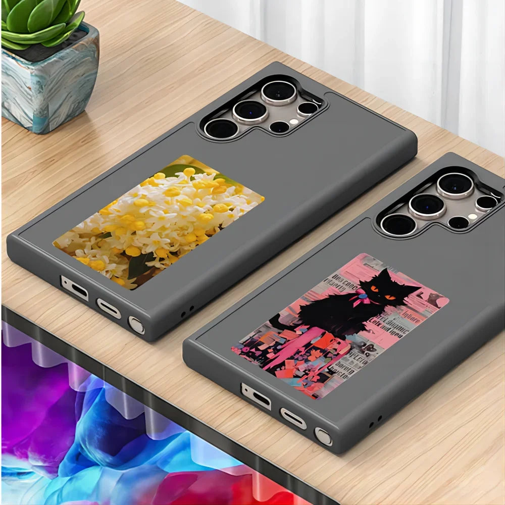 New-Tech NFC Function E-Ink Phone Case for Samsung S25 Ultra S24 S23 Smart Four Colors Screen Wireless Transmission Anime Cover